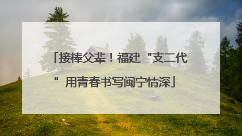 接棒父辈！福建“支二代”用青春书写闽宁情深